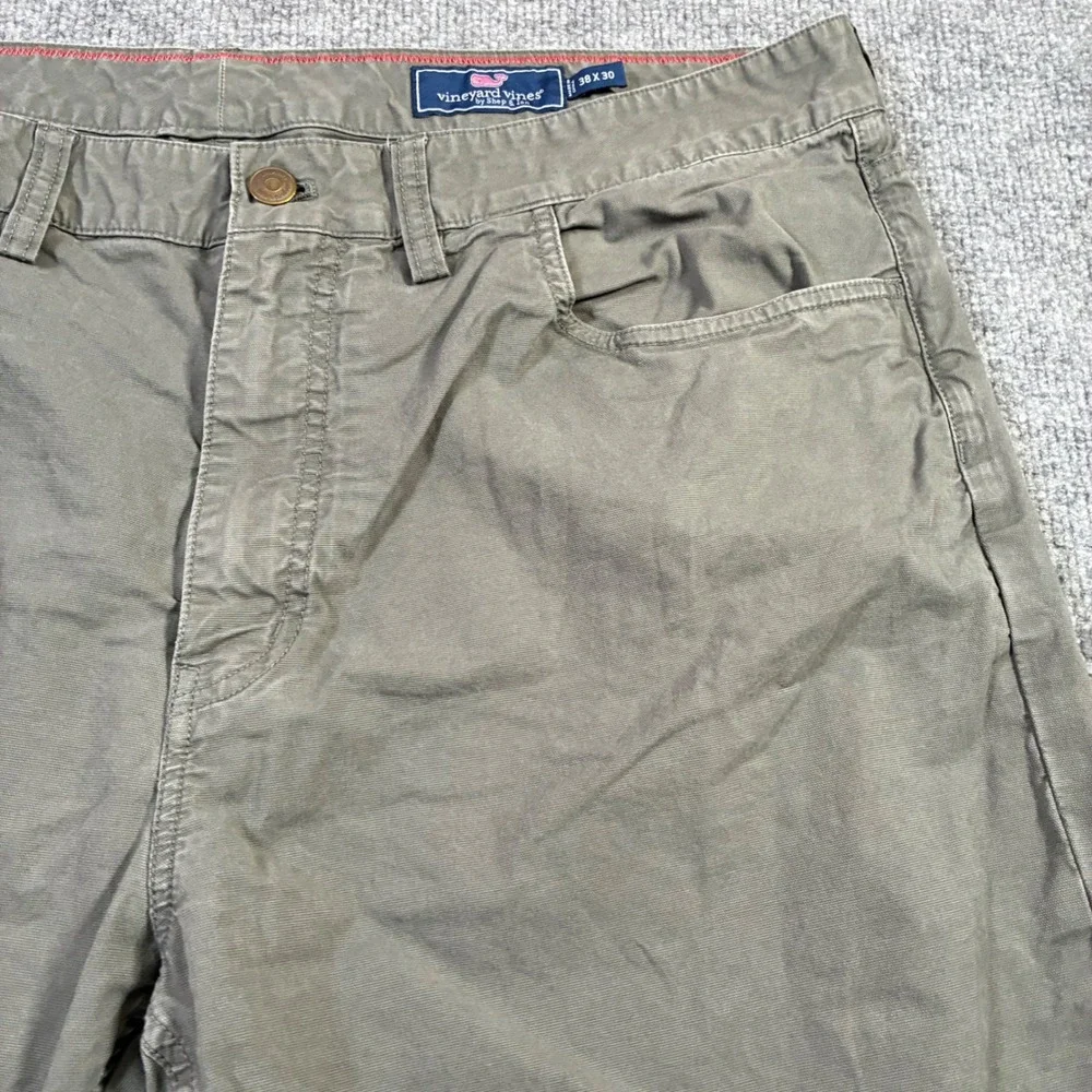 Vineyard‎ Vines Canvas Pants Mens 38x30 Olive Green Stretch Straight Leg